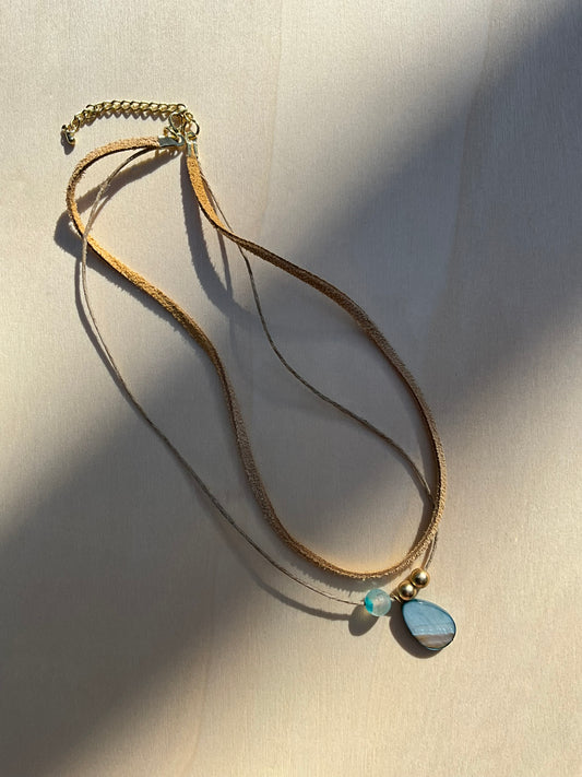 Desert Tide Blue Shell Necklace
