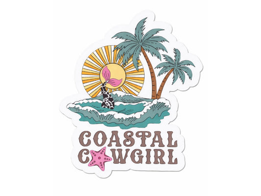 Coastal Cowgirl Mermaid Vinyl Sticker