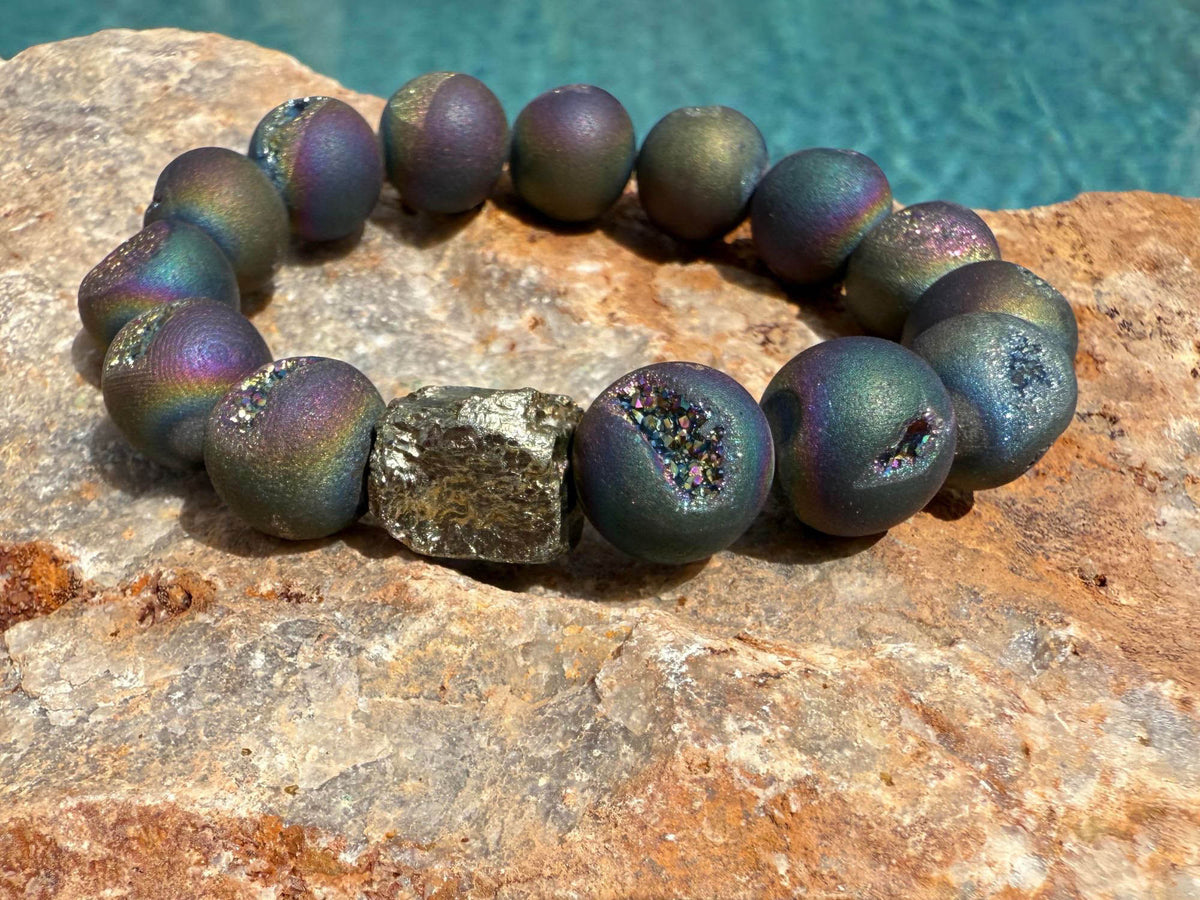 Desert Sunset Druzy Stretch Bracelet