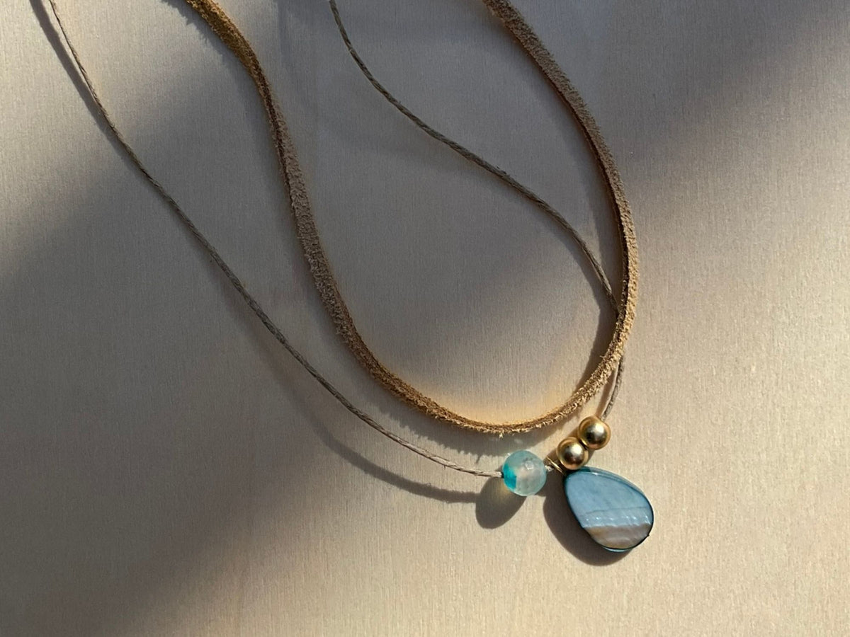 Desert Tide Blue Shell Necklace