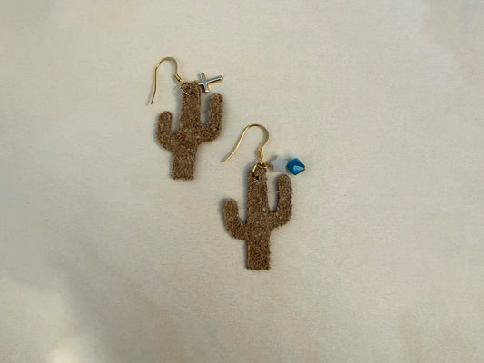 God’s Country Leather Cactus Earrings