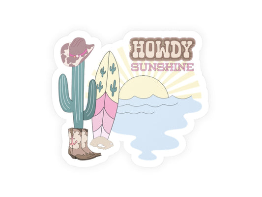Coastal Cowgirl Sticker - Howdy Sunshine