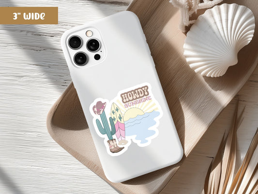 Coastal Cowgirl Sticker - Howdy Sunshine