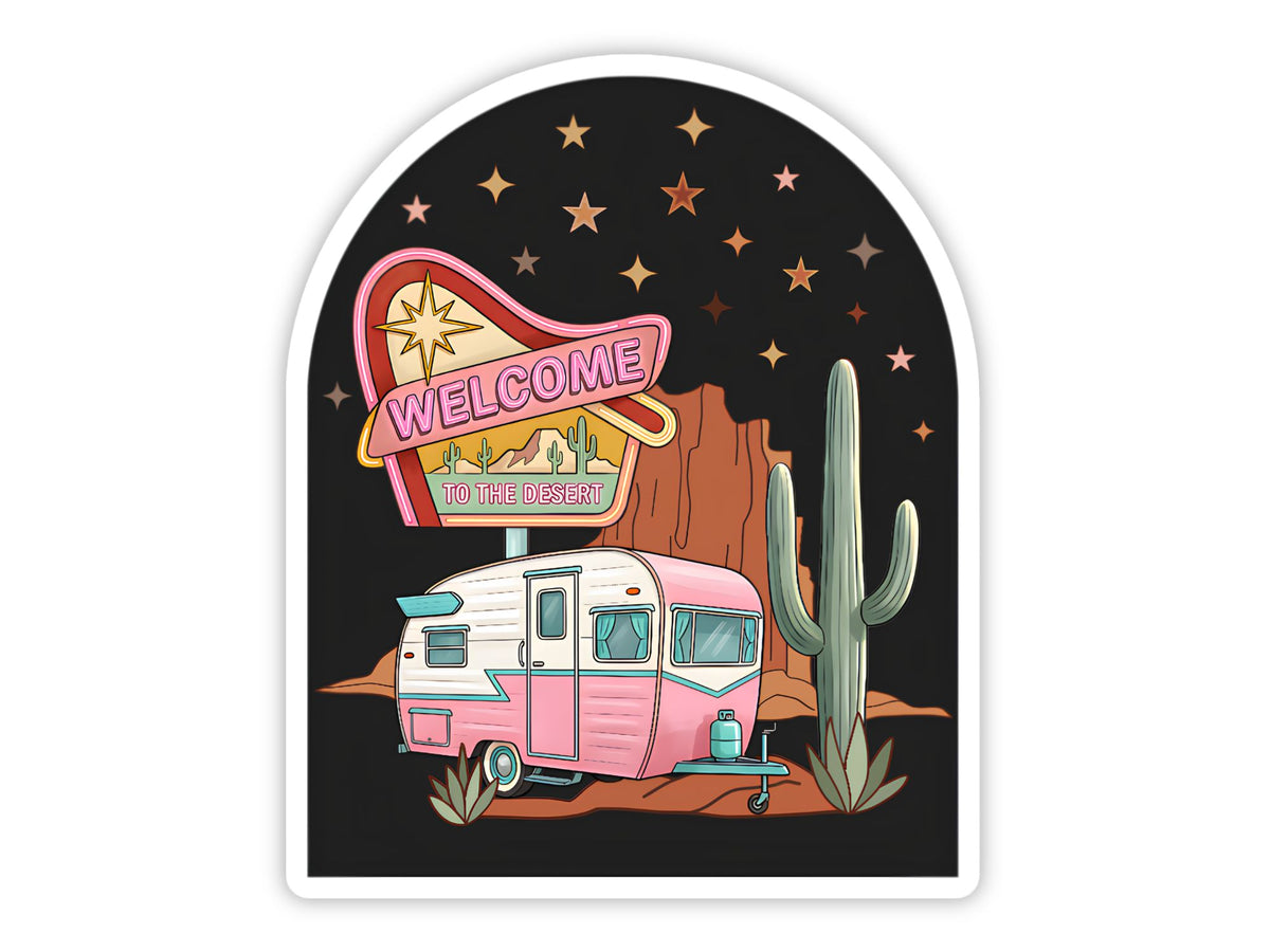 "Welcome to the Desert" Road Trip Sticker